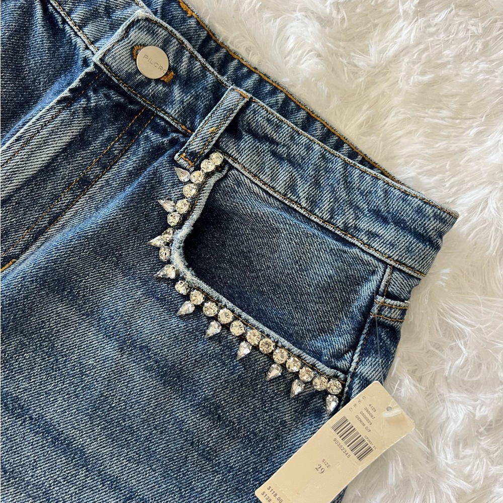 Pilcro Rhinestone Jean Shorts - Picture 7 of 9